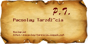 Pacsolay Tarzícia névjegykártya